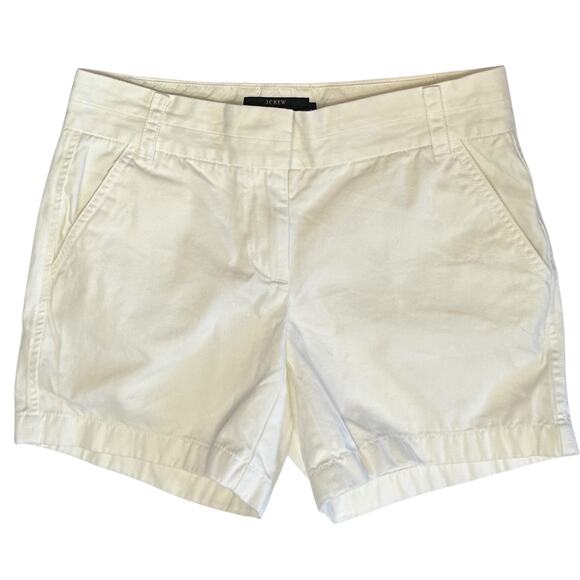 J. Crew Chino Cotton Shorts White 68925 Size 0 - Picture 2 of 7
